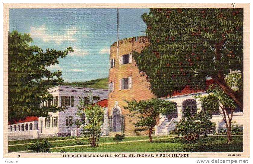 St. Thomas - Castle Hotel - Virgin Islands Iles Vierges - Linen Toilée - 1950s - Non Circulée - Islas Vírgenes Americanas