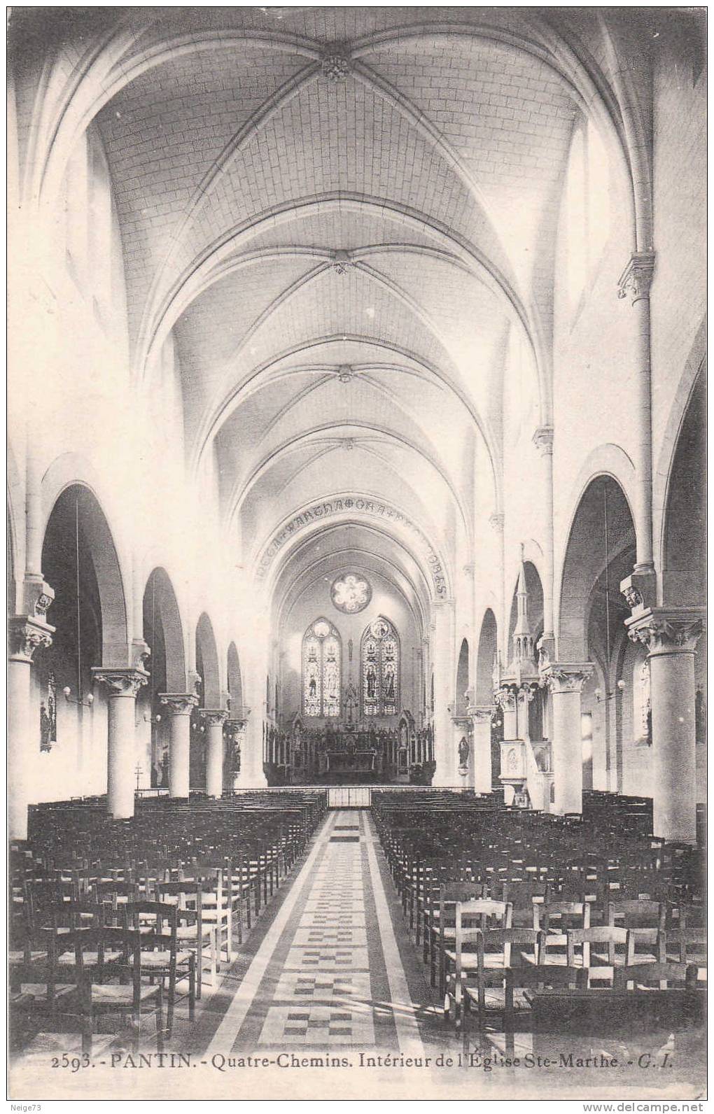 Cpa Du 93 - Pantin - Quatre Chemin - Intérieur De L'Eglise Ste-Marthe - Pantin