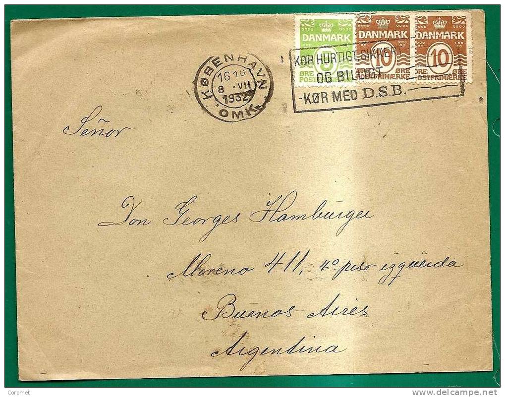 DENMARK - VF 1932 COVER To BUENOS AIRES - Covers & Documents