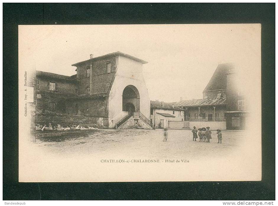 Chatillon Sur Chalaronne  ( Ain 01) - Hôtel De Ville ( Animée Enfant Imp. A. Berthellier Dos Précurseur) - Châtillon-sur-Chalaronne