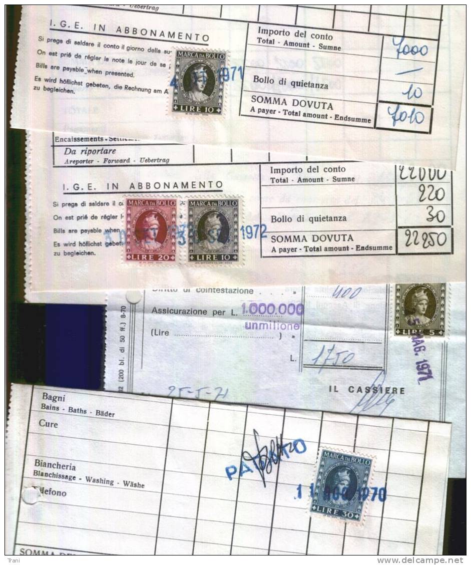 MARCHE DA BOLLO - Anni ´70 - Revenue Stamps
