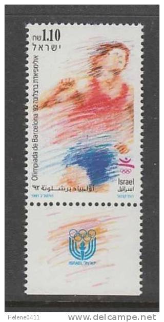 TIMBRE NEUF D´ISRAEL - JEUX OLYMPIQUES DE BARCELONE N° Y&T 1151 - Sommer 1992: Barcelone