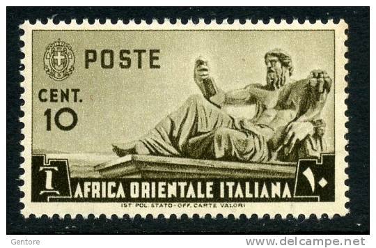 A.O.I. 1938 Various Subjects  10 Cent  Cat. Sassone N° 4  MINT NEVER HINGED - Italian Eastern Africa
