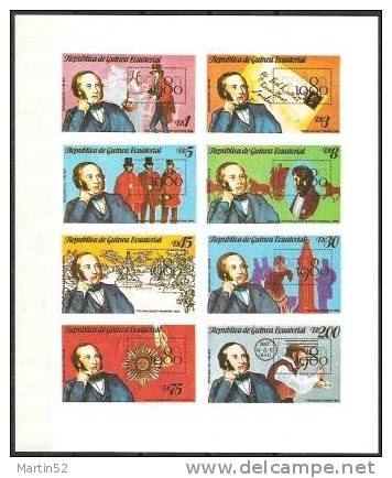 Guinea Equatorial 1980: Overprint "LONDON 1980" On Rowland Hill (imperforated) Ungummed, Essai? - Rowland Hill