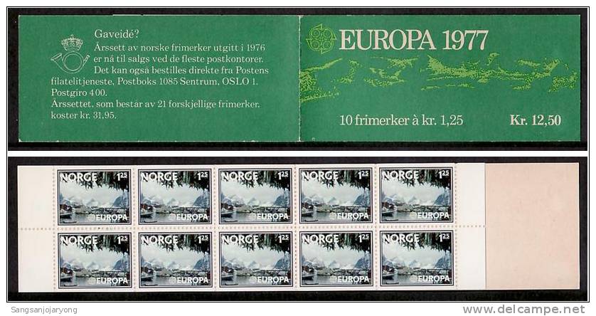 Booklet, Norway Sc693a Europa, Hamnoy, Fishing Village - Naturaleza