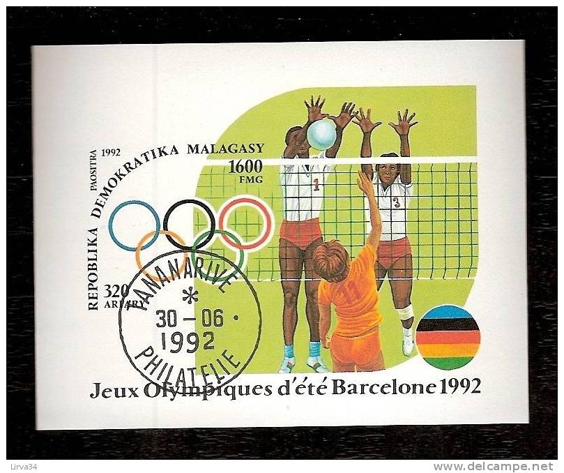 BLOC THEMATIQUE OBLIT. - MADAGASCAR - THEME : J.O. BARCELONE 92- VOLLEY BALL - Summer 1992: Barcelona