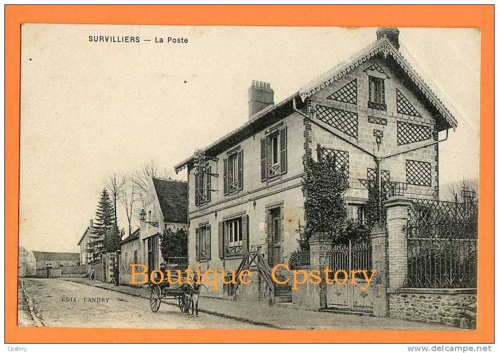 95 - SURVILLIERS - La Poste - Attelage Avec Un Ane - Survilliers