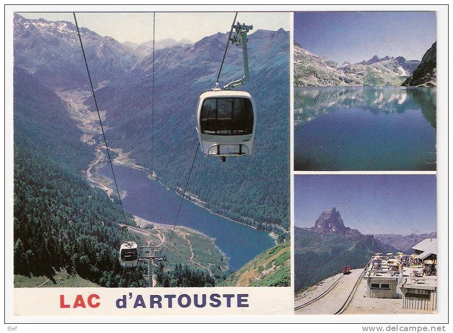 LAC D'ARTOUSTE  ( Pyrénées-Atlantiques) :Vers Laruns, Le Lac De Fabrègues, Le Télécabine,le Restaurant Et Pic D'Ossau;TB - Laruns