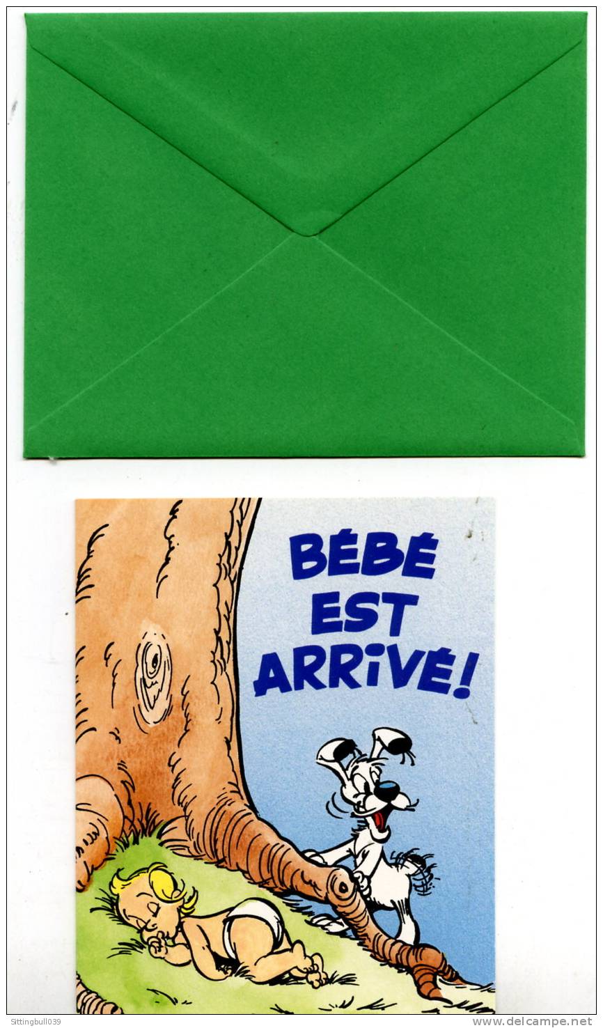 ASTERIX. CARTE FAIRE-PART. AVEC LE FILS D' ASTERIX Et IDEFIX. Ed. CARLTON / Ed. Albert René / GOSCINNY -UDERZO. 1995 - Asterix