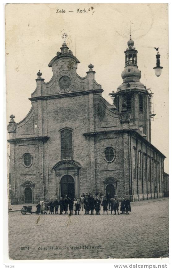 Zele - Kerk ( Verlevendigde Kaart Kinderen )  -1908 - Zele