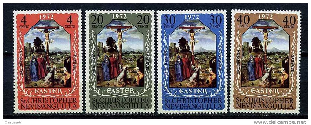 ST Christophe ** N° 262 à 265 - Pâques. Tableaux "Crucifixion" - St.Kitts E Nevis ( 1983-...)