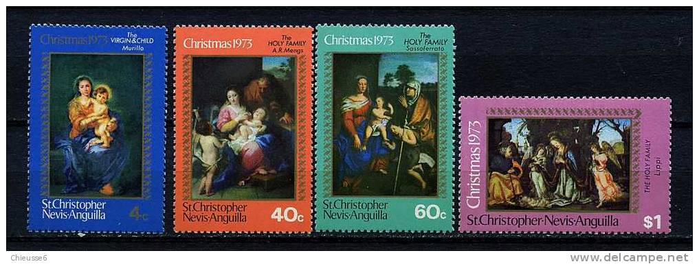 ST Christophe ** N° 289 à 292 - Noël. Tableaux - St.Kitts Und Nevis ( 1983-...)