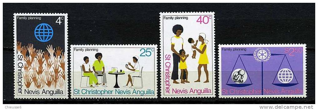 ST Christophe ** N° 299 à 302 - Planning Familial - St.Kitts And Nevis ( 1983-...)