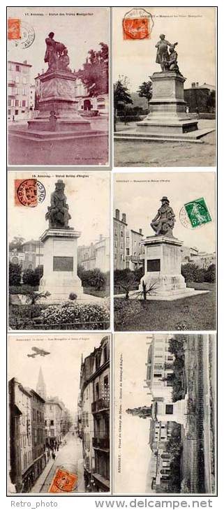 6 Cpa D'Annonay : Statue Des Frères Montgolfier, Boissy D'Anglas, Rues - Annonay