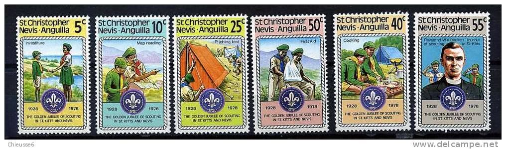 ST Christophe ** N° 394 à 399 - 50e Ann. Du Scoutisme à St Christophe - St.Kitts En Nevis ( 1983-...)