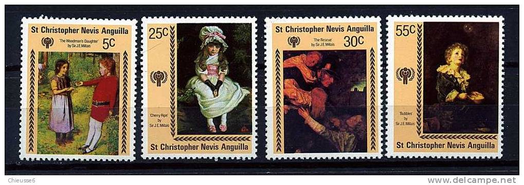 ST Christophe ** N° 412 à 415 - Noël. Taleaux De John Millais - St.Kitts Und Nevis ( 1983-...)