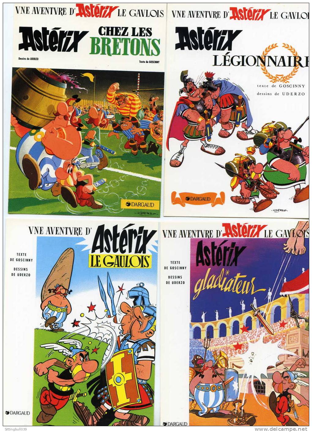 ASTERIX. 7 CP. SERIE ASTERIX. COUVERTURES D'ALBUMS. BD 01 à BD 07. Ed. ADMIRA/ Les Ed. Albert René/GOSCINNY-UDERZO 1987 - Astérix