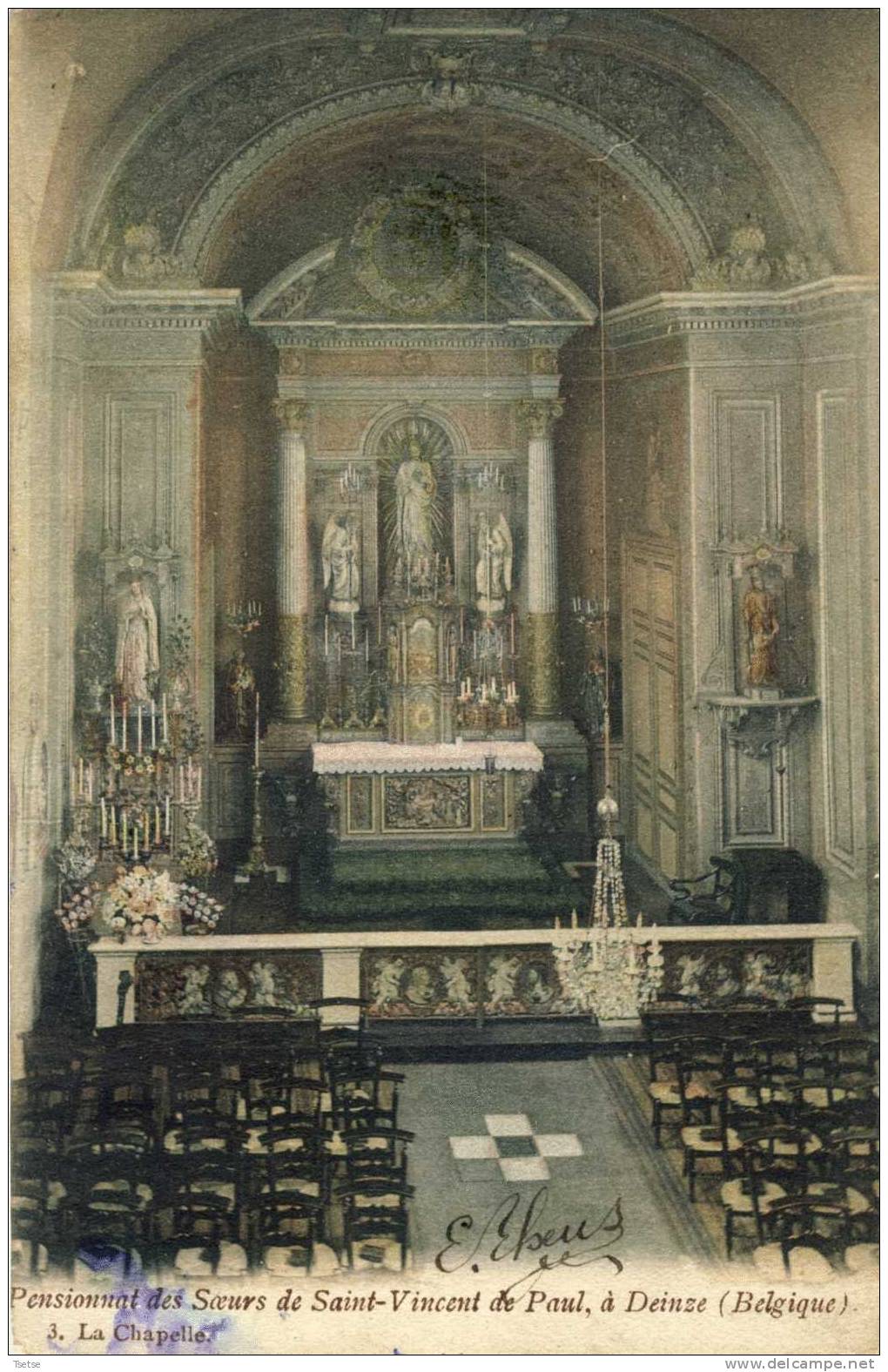 Deinze - Pensionnat Des Soeurs De Saint-vincent De Paul - La Chapelle-1907 - Deinze