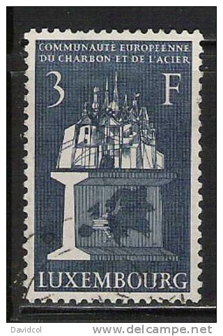 Q289.-. LUXEMBOURG / LUXEMBURO.- 1956.- SCOTT # 316.- USED. STEEL BEAM AND MODEL OF CITY  OF LEXOUMBURG.- - Usati