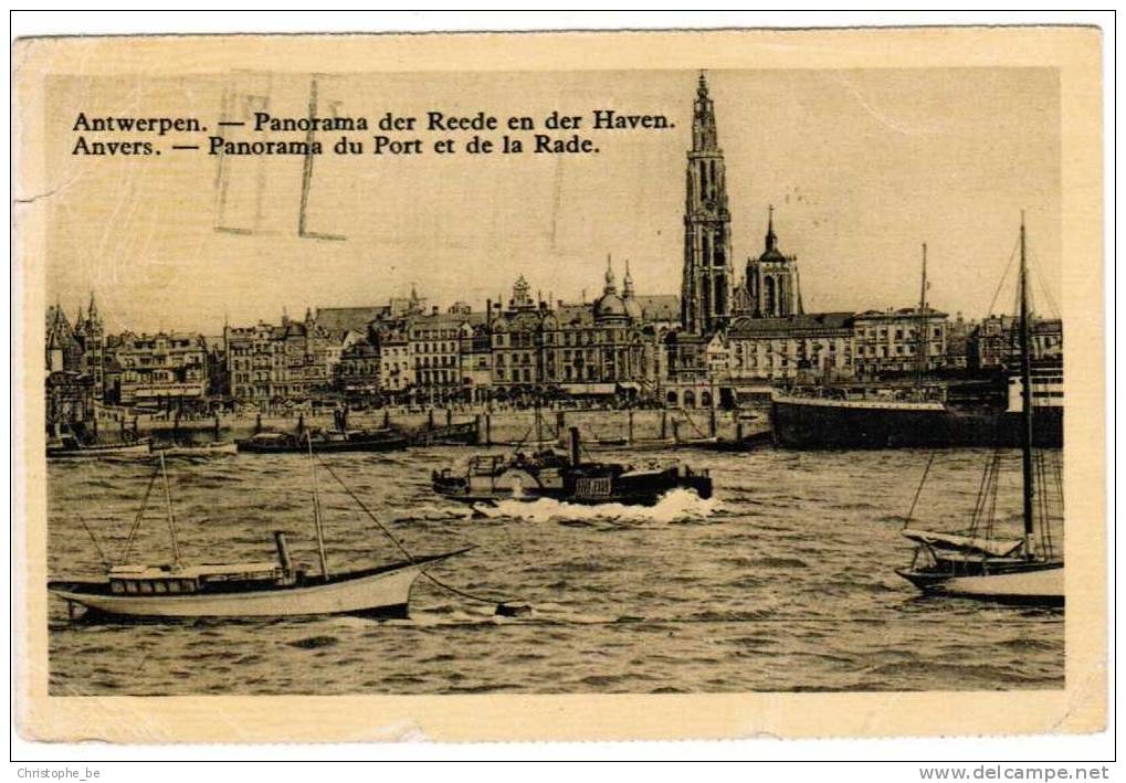 Oude Postkaart Antwerpen Anvers Panorama Der Reede En Der Haven (pk728) - Antwerpen