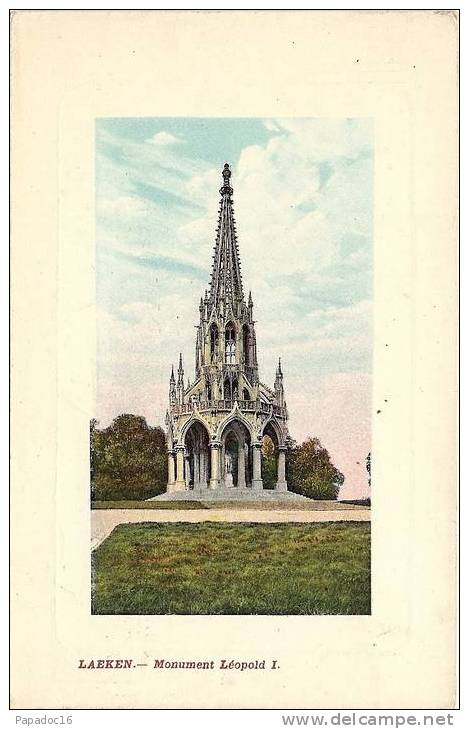 B - B - Laeken - Monument Léopold I. - (circulée : Flamme : Brussel-Tentoonstellung - 1910 - Bruxelles-Exposition) - Laeken