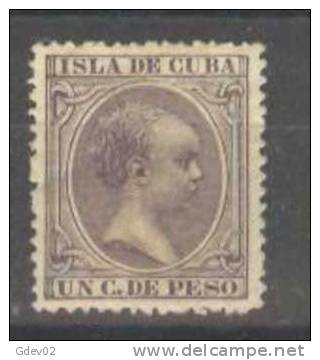 CU146-LA328TAN.Spain .Espagne.CUBA ESPAÑOLA.ALFONSO XIII 1896/7 (Ed 146*).con Charnela. MAGNIFICO - Nuevos