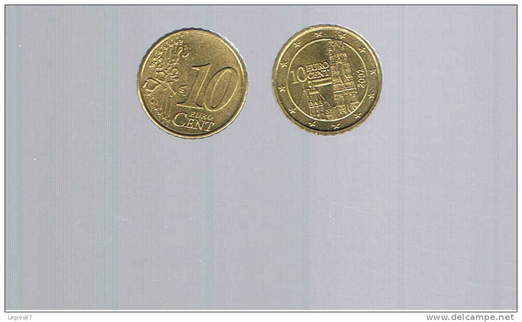 PIECE DE 10 CT EURO LUXEMBOURG 2002 - Luxemburgo