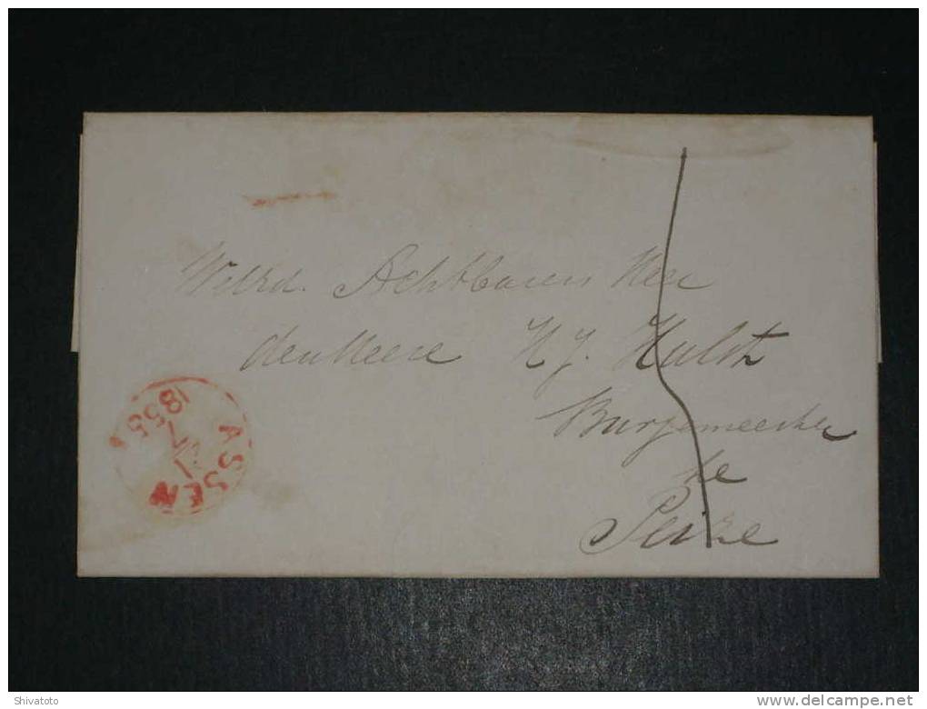 (890) Stampless Cover From Assen To Peize 1855 – No Letter - ...-1852 Voorlopers