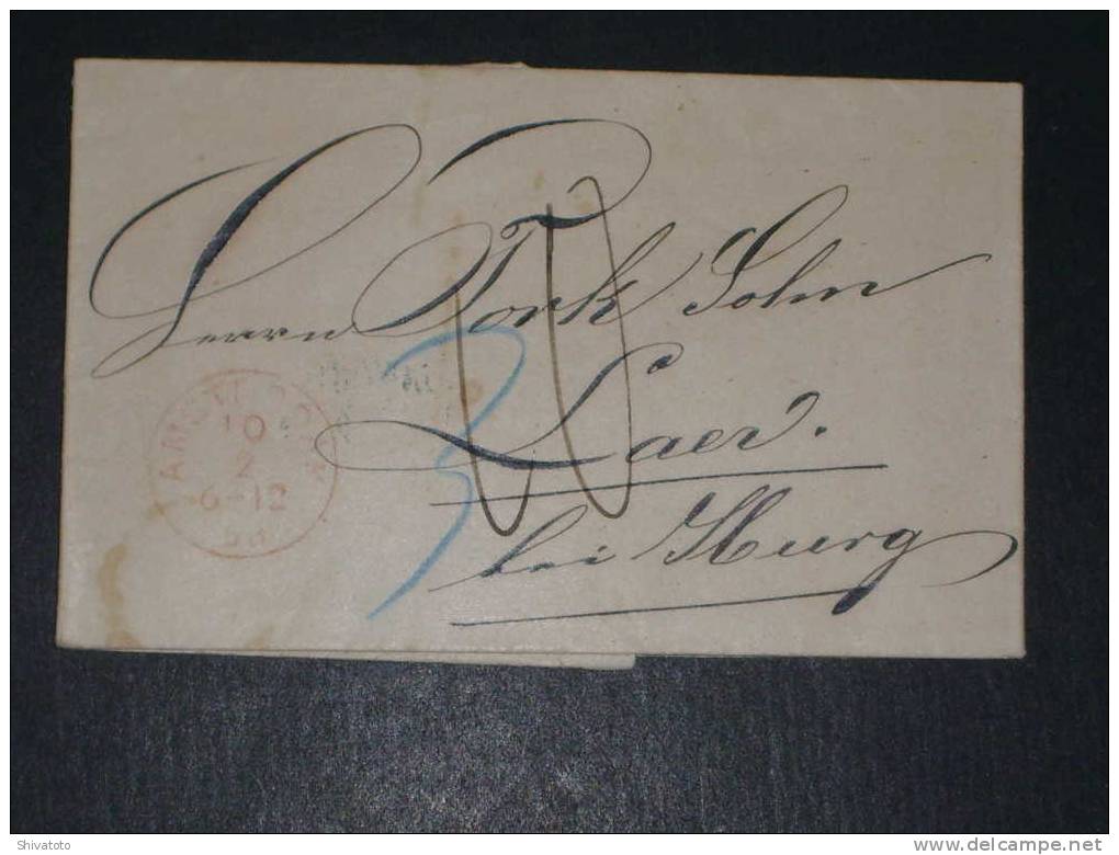 (899) Stampless Cover From Amsterdam  To Laer 1863 Vua Iburg – Hannover -Emden - ...-1852 Prephilately