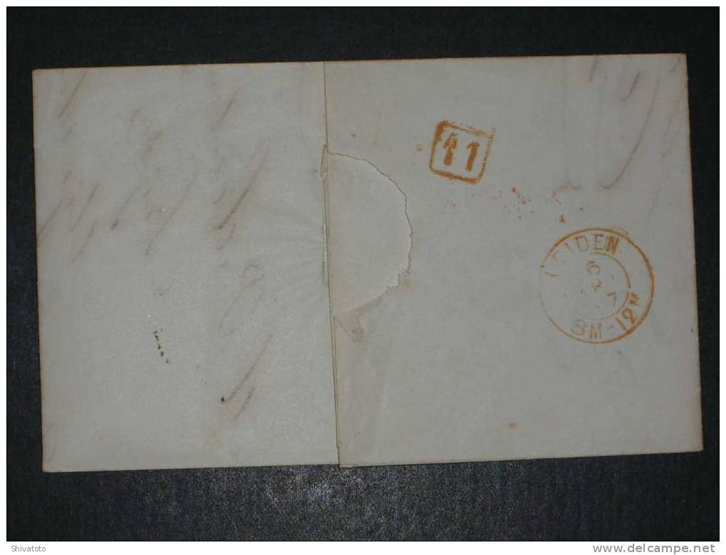 (901) Stampless Cover From Amsterdam  To Leiden 1867 - ...-1852 Préphilatélie