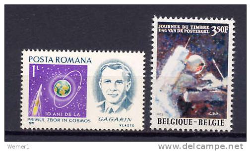 Belgium / Romania 1971/72 Space 2 Stamps MNH - Europe