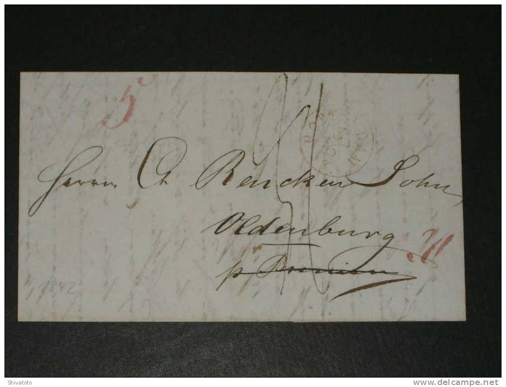 (905) Stampless Cover From Rotterdam  To Oldenburg 1842 - ...-1852 Prephilately