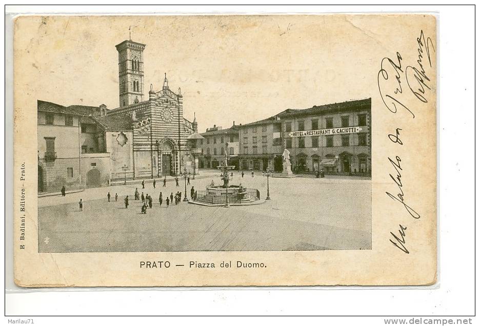 TOSCANA Prato Piazza Duomo 1905 Hotel Caciotti Viaggiata  - Formato Piccolo - - Prato