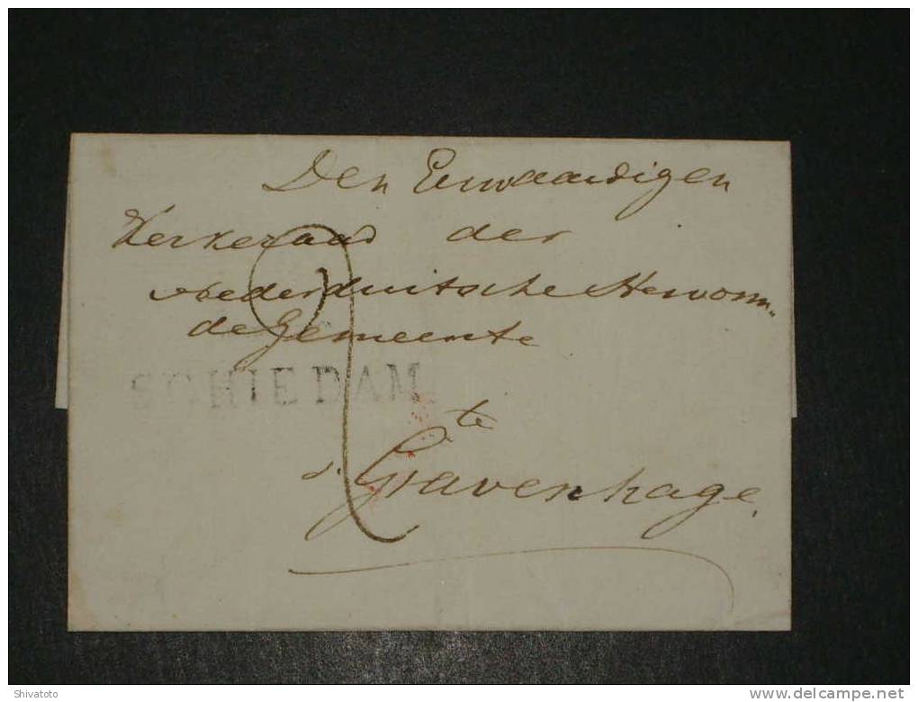 (914) Stampless Cover From Schiedam  To Gravenhage – No Letter - ...-1852 Préphilatélie