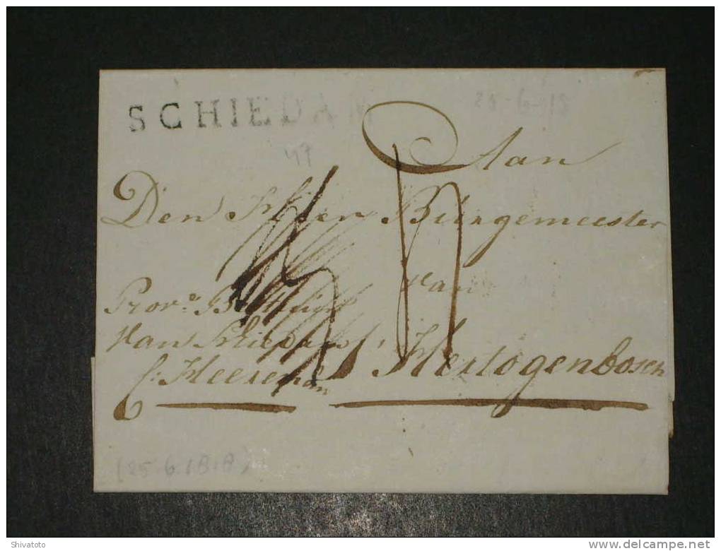 (915) Stampless Cover From Schiedam  To Hertogenbosen – No Letter - ...-1852 Préphilatélie