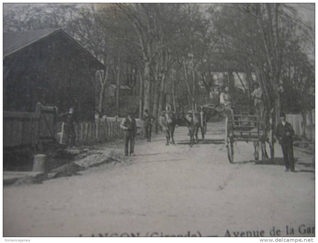 LANGON - Avenue De La Gare - Attelage - Animée - Voyagée En 1908 - Langon