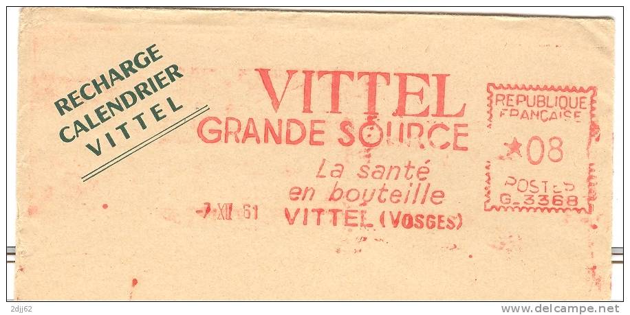 Santé, Source, "Vittel", Bouteille - EMA Havas - Petite Enveloppe Entière   (1956) - Termalismo