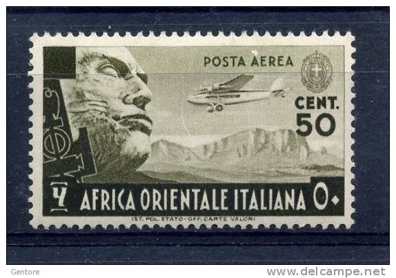 A.O.I. 1938   50 Cent Cat. Sassone N° A2  MINT NEVER HINGED (brown Gum On The Rigth Side) - Africa Oriental Italiana