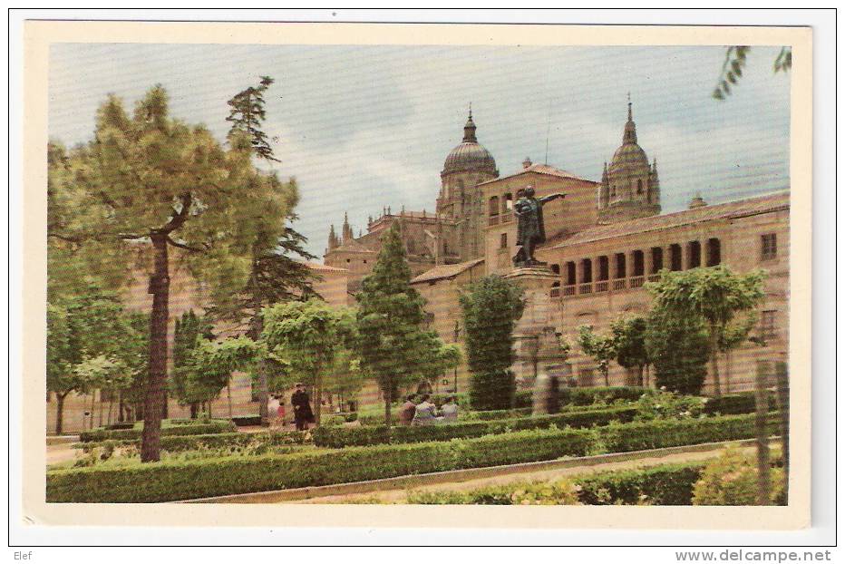 SALAMANCA (Castilla Y Leon) : Plaza De Colon / Place C. Colomb ; Années 50 ; Animée , TTB - Salamanca