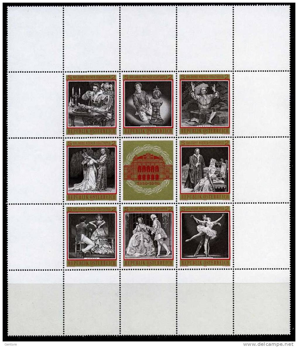 1969  AUSTRIA   Vienna's Opera  Unificato Cat. N° 6 Miniature Sheet   Mint Never Hinged - Blocs & Feuillets