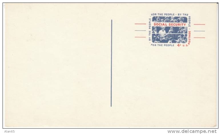 UX51 1964 4-cent Social Security Postal Card Unused - 1961-80