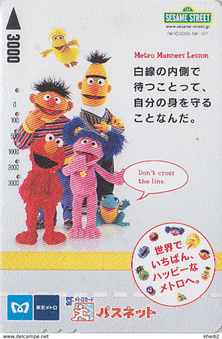 Carte Japon - Série Television 1 RUE SESAME STREET Grenouille - Japan Movie TV Frog Prepaid Metro Card - Manga 02 - BD