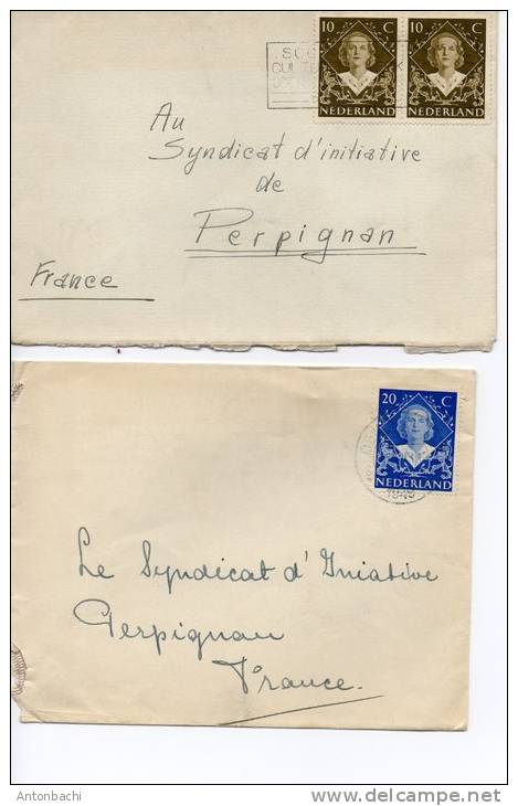 PAYS-BAS / NETHERLANDS -1949-1967 -REINE / QUEEN JULIANA - LOT DE 7 ENVELOPPES - Lettres & Documents