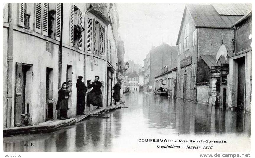 92 COURBEVOIE RUE SAINT GERMAIN INONDATIONS JANVIER 1910 - Courbevoie