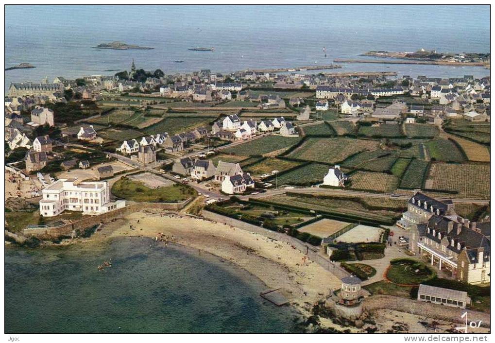 CPSM-29-FINISTERE- ROSCOFF- La Plage Et L´institut Marin De Rockroum,la Maison St-Luc. 202/3 - Roscoff