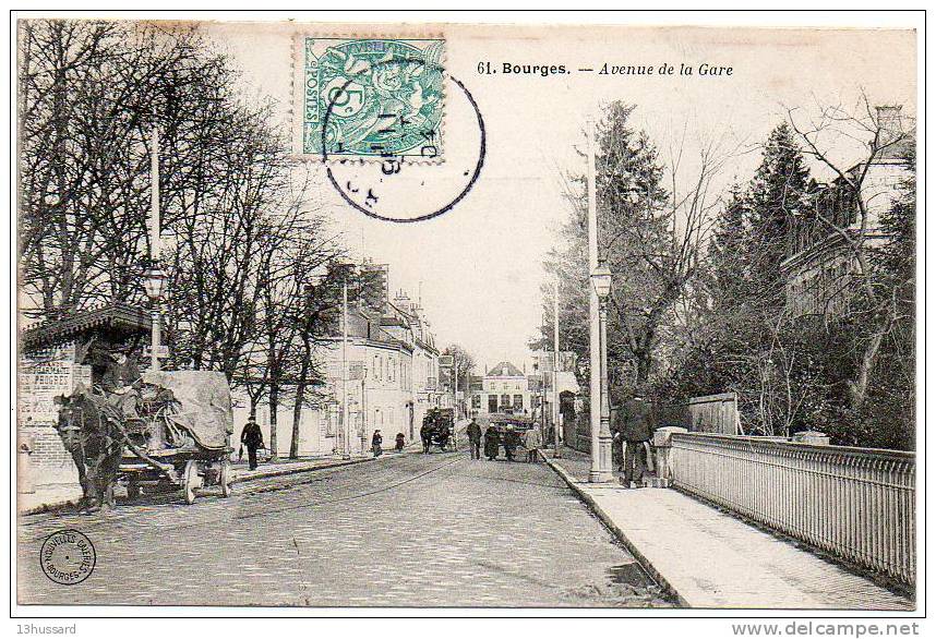 Carte Postale Ancienne Bourges - Avenue De La Gare - Clémont
