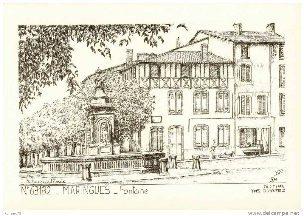 63 MARINGUES - Fontaine  - Illustration Yves Ducourtioux - Maringues