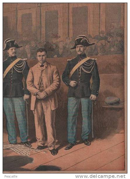 LE PETIT JOURNAL 30 JUILLET 1894 - CASERIO ASSASSIN DE CARNOT - PUB CHEMINS DE FER PLM ALGERIE GENEVE ZERMATT - PELVOUX - Le Petit Journal