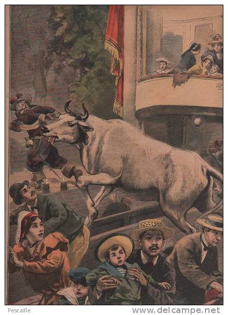 LE PETIT JOURNAL 15 AOUT 1897 - REVOLTE AUX INDES MALA KHAN - UN BOEUF AU THEATRE VILLEFRANCHE DE LAURAGUAIS - Le Petit Journal