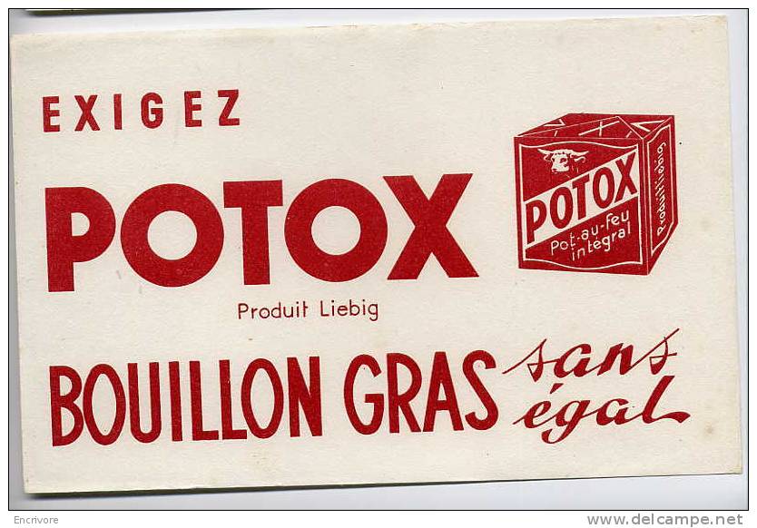 Buvard POTOX Bouillon Gras - Produit LIEBIG - Minestre & Sughi